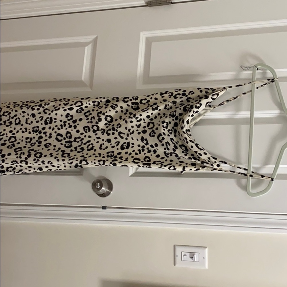 Cheetah print satin midi dress